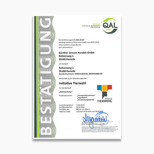 Günther Janssen ITW Cert. (DE)