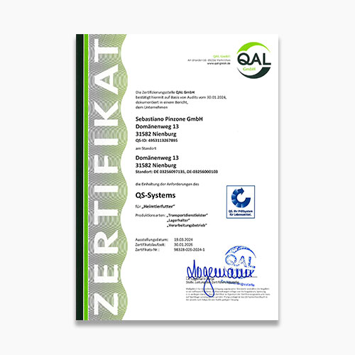 Sebastiano Pinzone QS Heimtierfutter Cert. (DE)