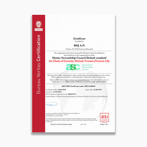 Gråsten ASC Certificate