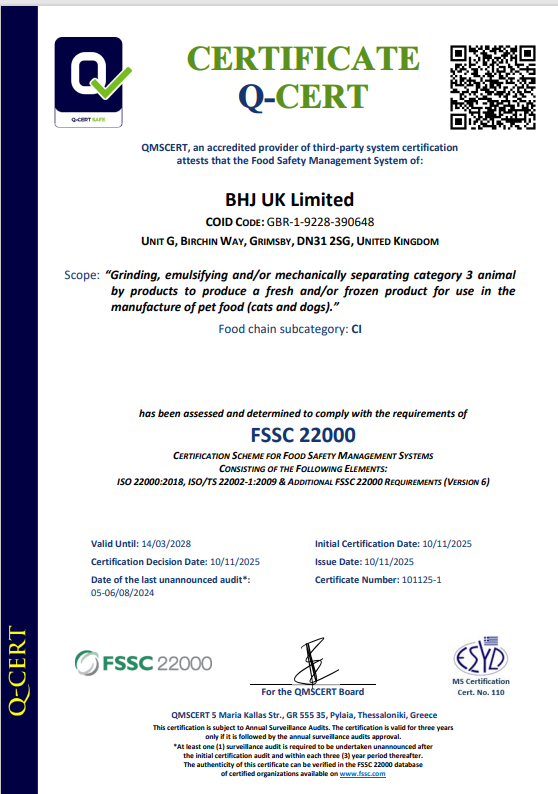 FSSC 22000 Certificate